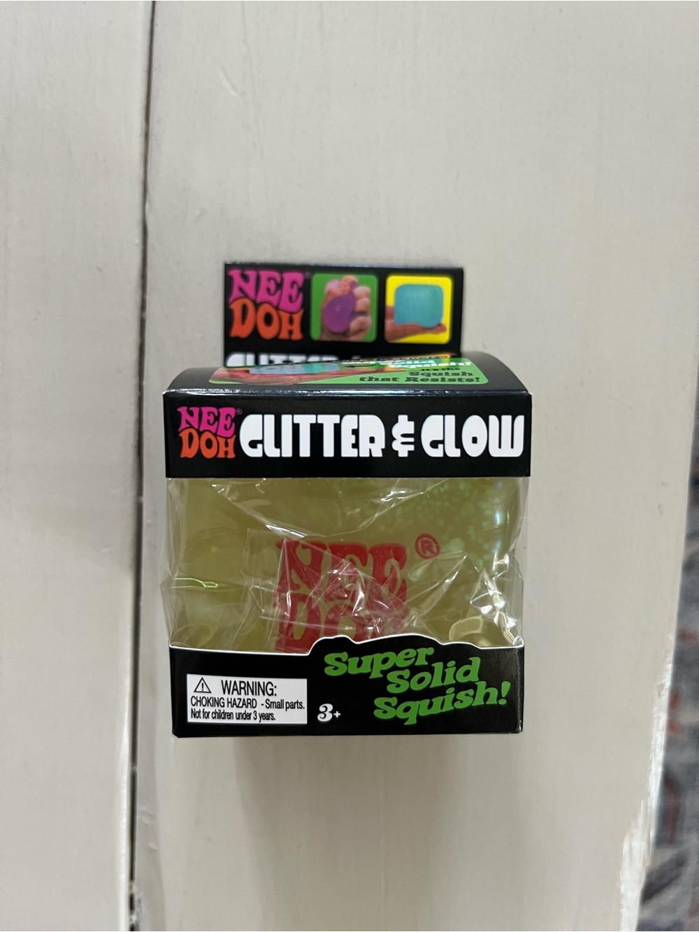 Nee Doh Glitter & Glow Super Solid Squish - Yellow
